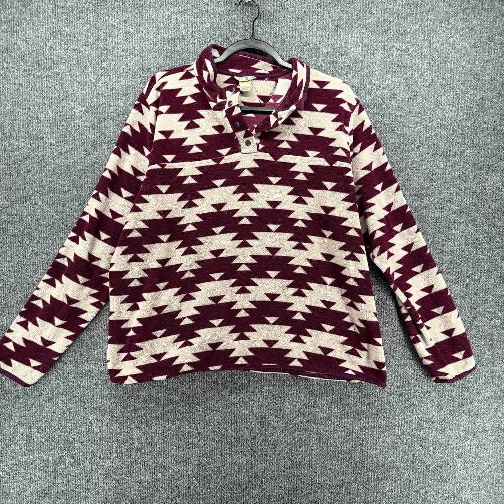 Duluth Sweater Womens XXL Aztec Fleece 1/4 Snap Pullover Outdoor Western Tribal